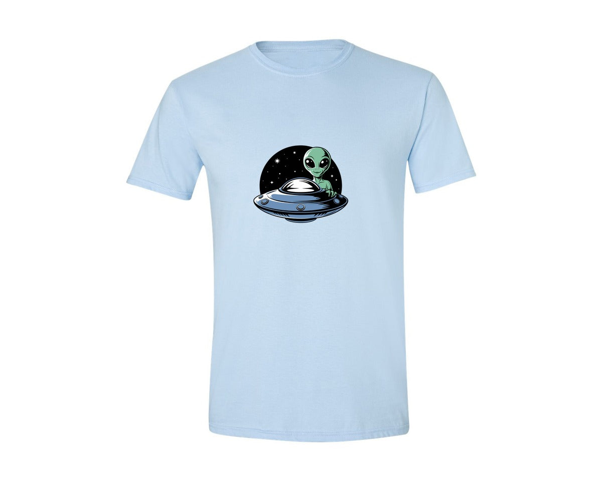 brand:Generic|color:Light Blue|Retro Vintage Ufo Alien T Shirt Design 4 Graphic T-Shirt