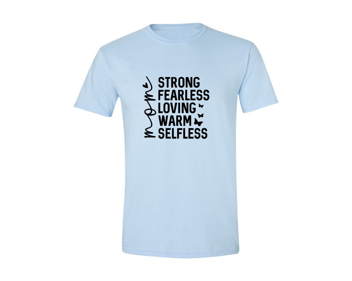 brand:Generic|color:Light Blue|Strong Fearless Loving Warm Selfless Graphic T-Shirt