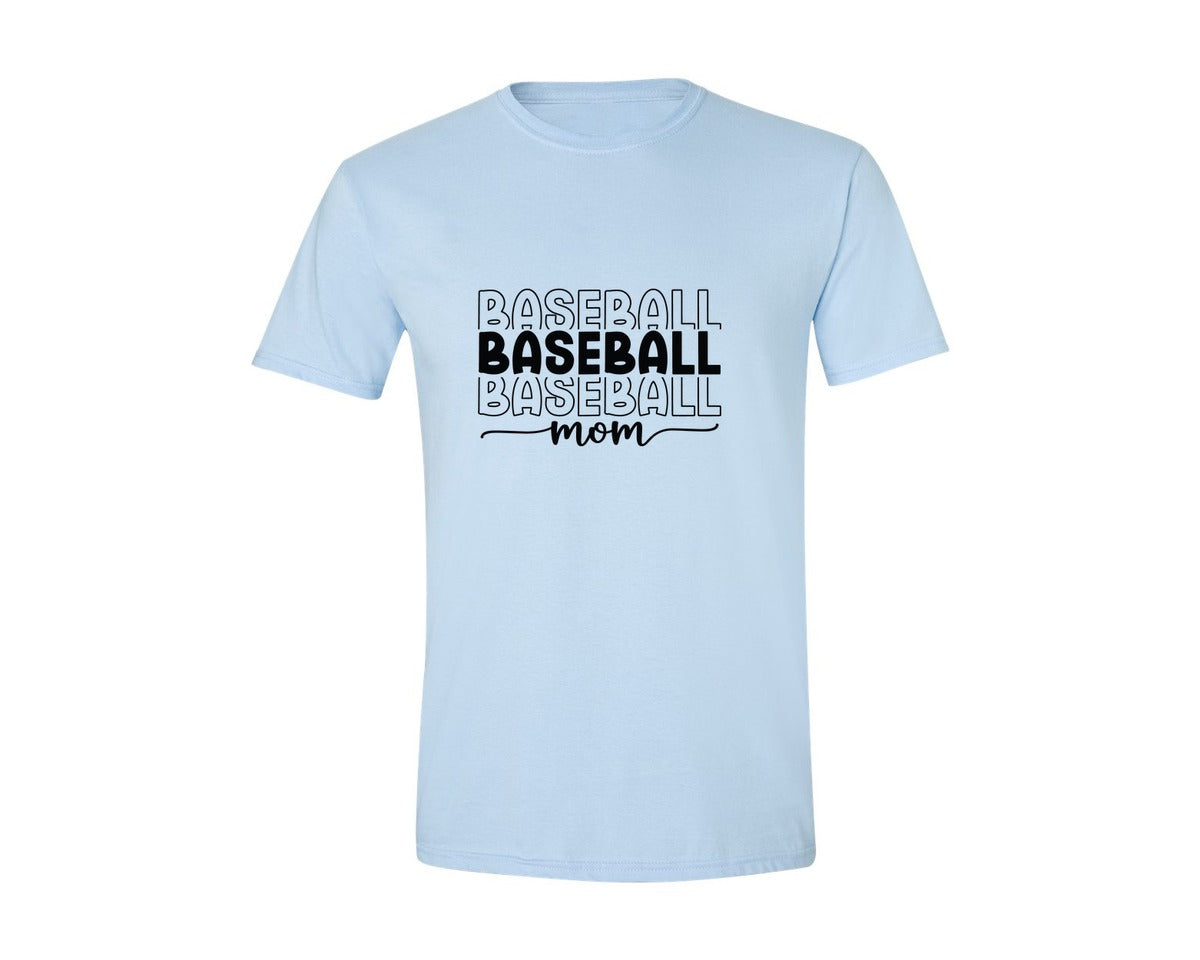 brand:Generic|color:Light Blue|Baseball Mom Baseball Mom 3 Graphic T-Shirt