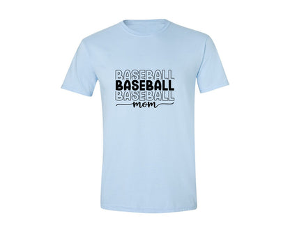 brand:Generic|color:Light Blue|Baseball Mom Baseball Mom 3 Graphic T-Shirt