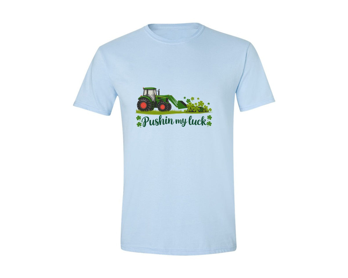 brand:Generic|color:Light Blue|Pushin My Luck St Patricks Day 3 Graphic T-Shirt