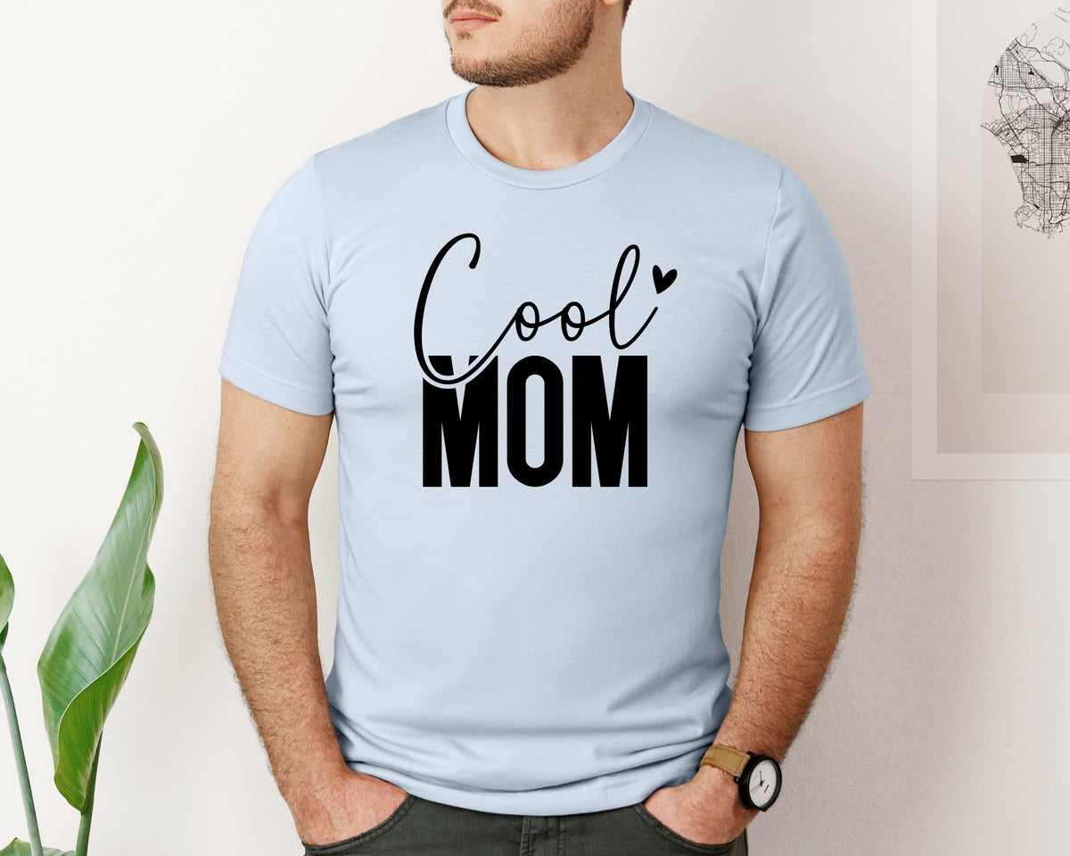 brand:Bella Canvas|color:Light Blue|Cool Mom Funny Mom Mama Graphic T-Shirt