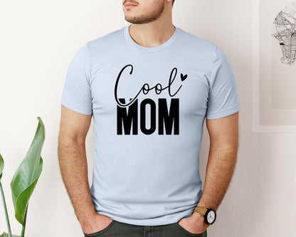 brand:Bella Canvas|color:Light Blue|Cool Mom Funny Mom Mama Graphic T-Shirt