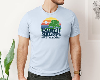 brand:Bella Canvas|color:Light Blue|Earth Matters Save The Planet T Shirt Graphic T-Shirt