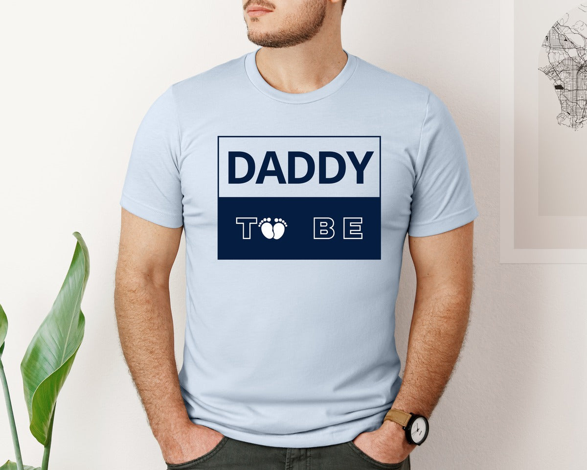 brand:Bella Canvas|color:Light Blue|Daddy To Be Pregnancy Announcement 2 Graphic T-Shirt