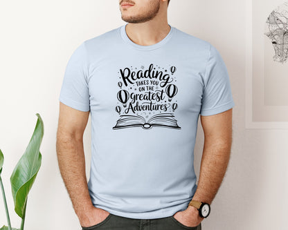 brand:Bella Canvas|color:Light Blue|Reading Takes You On The Greatest Advent 4 Graphic T-Shirt