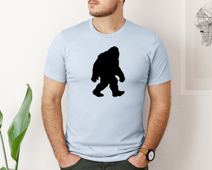 brand:Bella Canvas|color:Light Blue|Bigfoot Sasquatch Figure Design Graphic T-Shirt