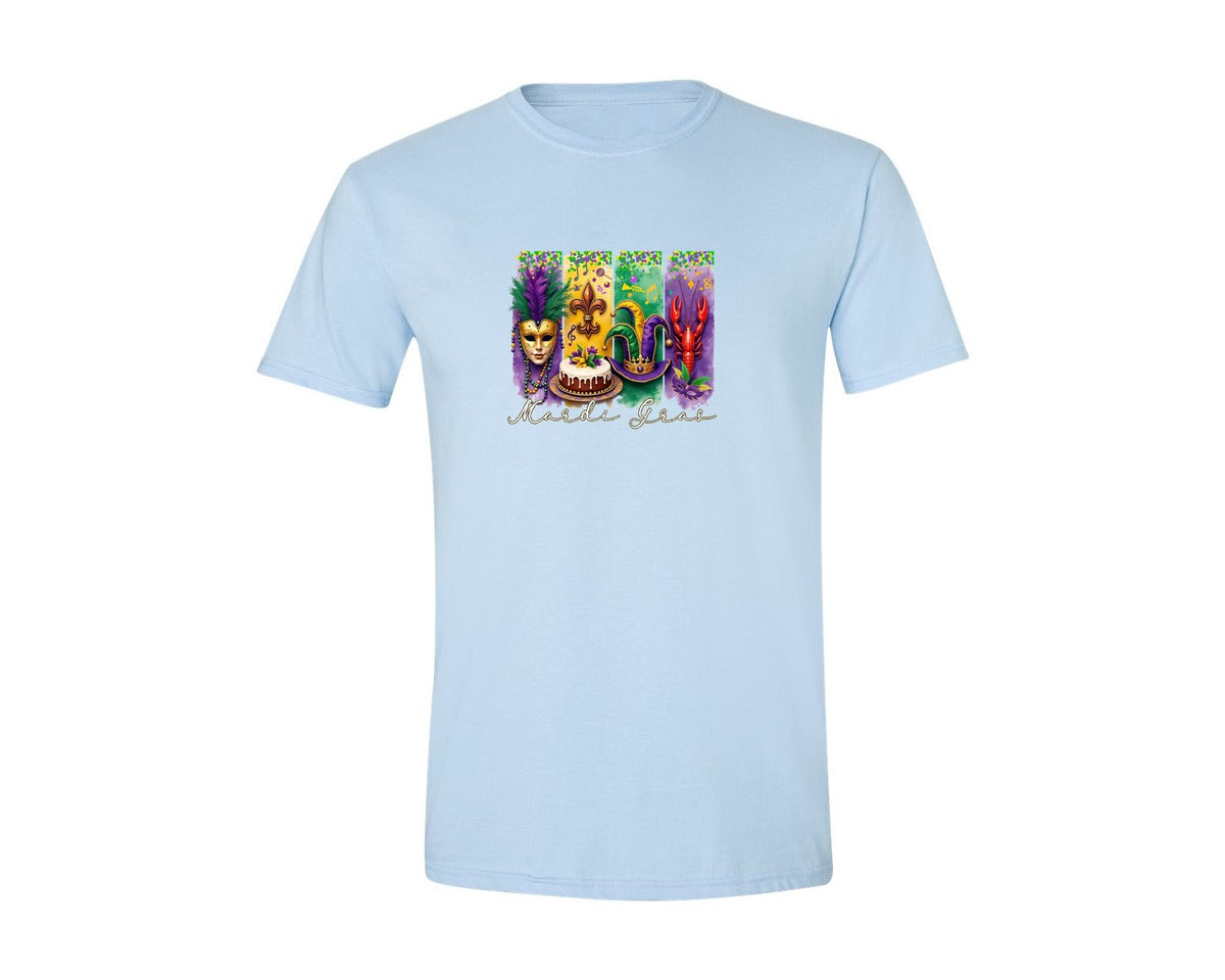 brand:Generic|color:Light Blue|Mardi Gras Coquette 2 Graphic T-Shirt