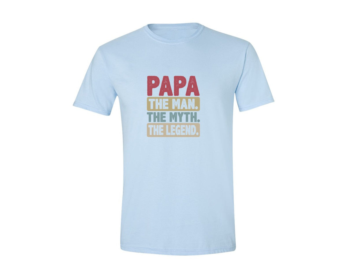 brand:Generic|color:Light Blue|Papa Shirt Father Shirt Graphic T-Shirt