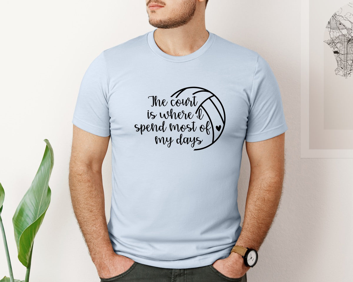 brand:Bella Canvas|color:Light Blue|Volleyball Mom 24 Graphic T-Shirt