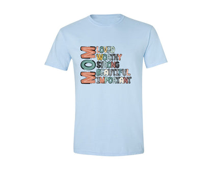 brand:Generic|color:Light Blue|Mom Mothers Day Design Graphic T-Shirt