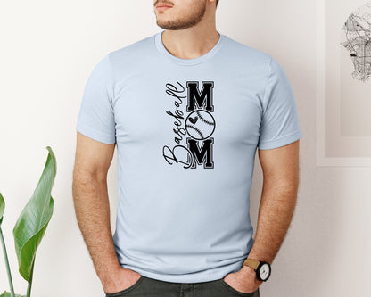 brand:Bella Canvas|color:Light Blue|Baseball Mom Baseball Mom 2 Graphic T-Shirt