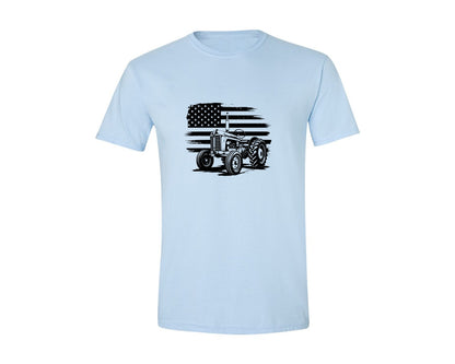 brand:Generic|color:Light Blue|Tractor Flag Vector T Shirt Design Graphic T-Shirt
