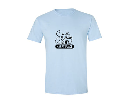 brand:Generic|color:Light Blue|Sewing Is My Happy Place 36 Graphic T-Shirt
