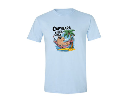brand:Generic|color:Light Blue|Capybara Vibes Only Summer T Shirt Print Graphic T-Shirt