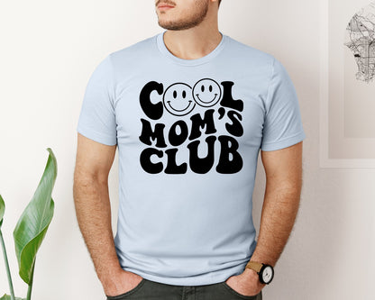 brand:Bella Canvas|color:Light Blue|Cool Moms Club Wavy 2 Graphic T-Shirt