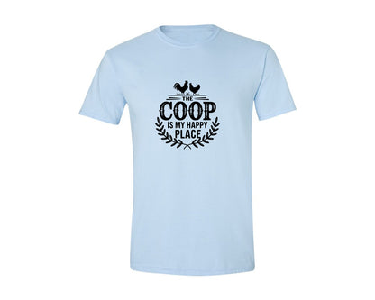 brand:Generic|color:Light Blue|The Coop Is My Happy Place T Shirt Desig Graphic T-Shirt