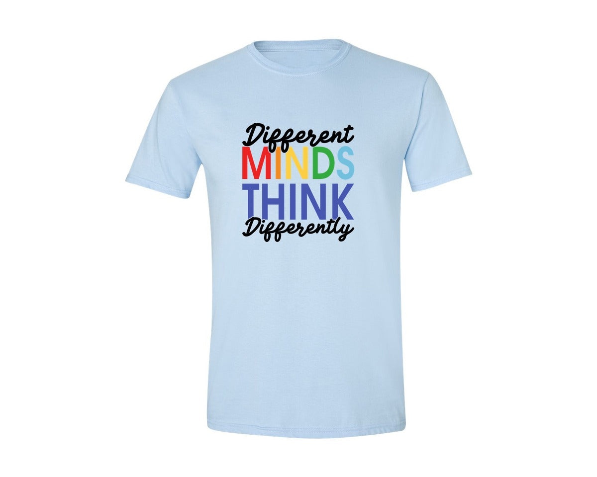 brand:Generic|color:Light Blue|Different Minds Autism T Shirt Graphic T-Shirt