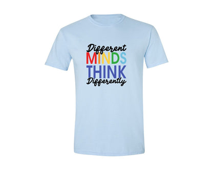 brand:Generic|color:Light Blue|Different Minds Autism T Shirt Graphic T-Shirt