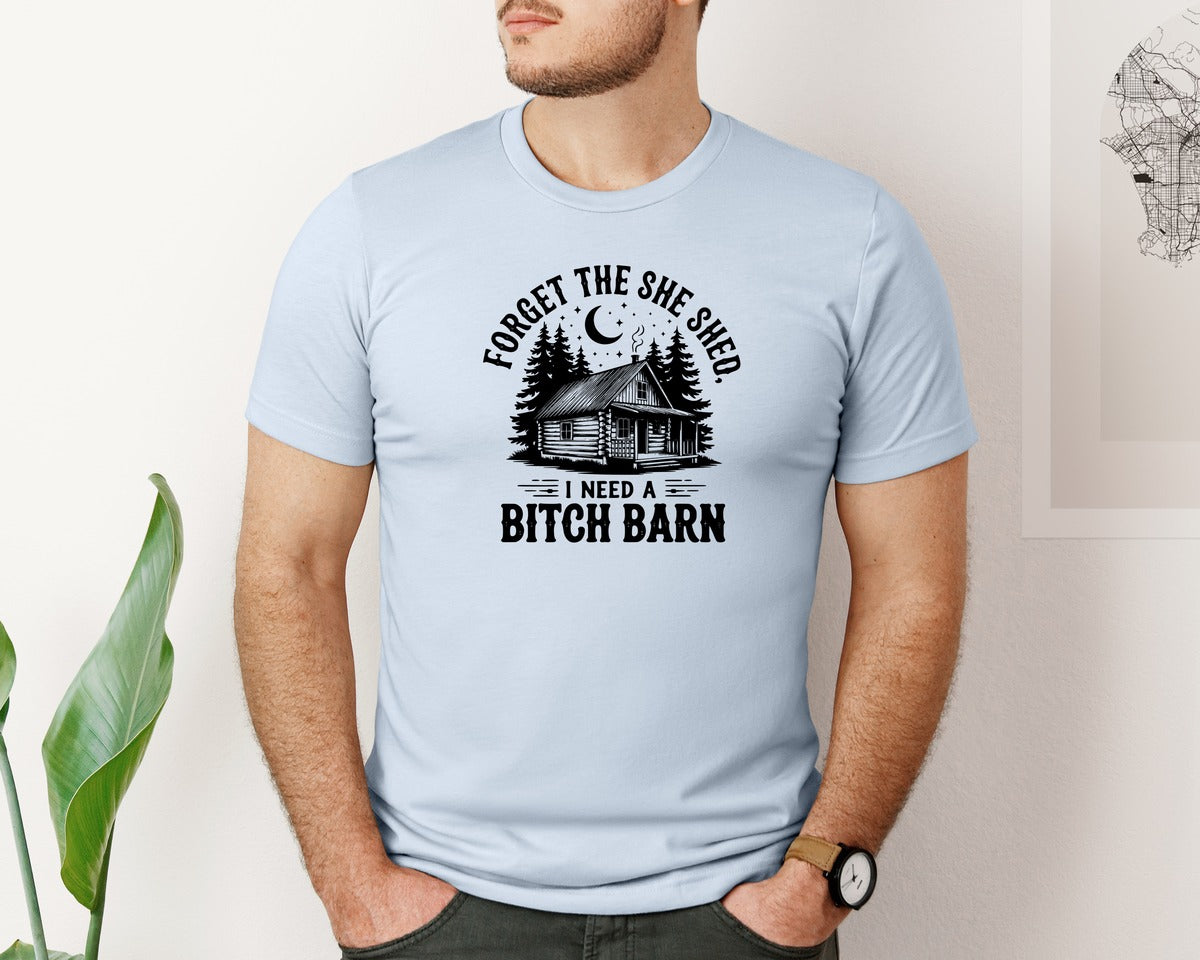 brand:Bella Canvas|color:Light Blue|Farm Home Svgforget The She Shed Tshirt Graphic T-Shirt