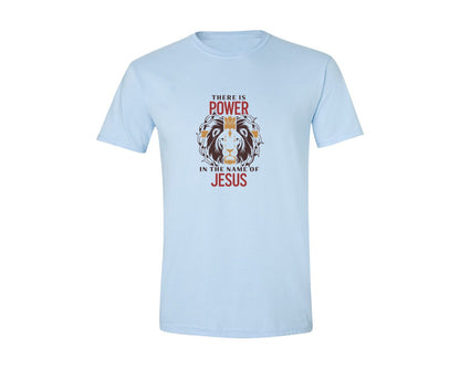 brand:Generic|color:Light Blue|There Is Power In The Name Of Jesus 10 Graphic T-Shirt