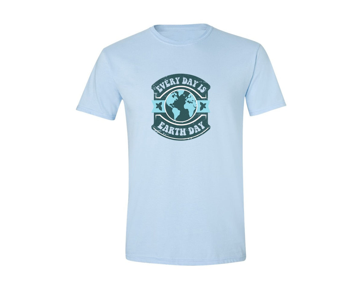 brand:Generic|color:Light Blue|Everyday Is Earth Day Graphic T-Shirt