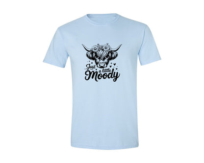brand:Generic|color:Light Blue|Just A Little Moody T Shirt Design Graphic T-Shirt