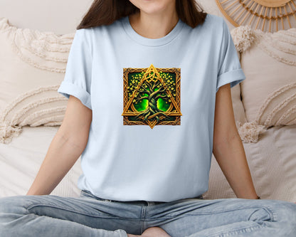 brand:Bella Canvas|color:Light Blue|Celtic Tree Of Life Mystical Tree Graphic T-Shirt