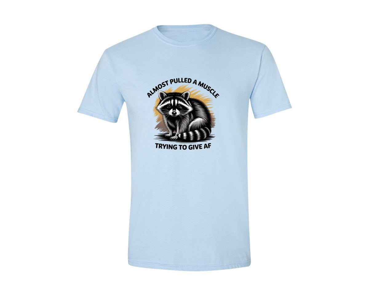 brand:Generic|color:Light Blue|Funny Raccoon Sarcastic Quote Graphic T-Shirt