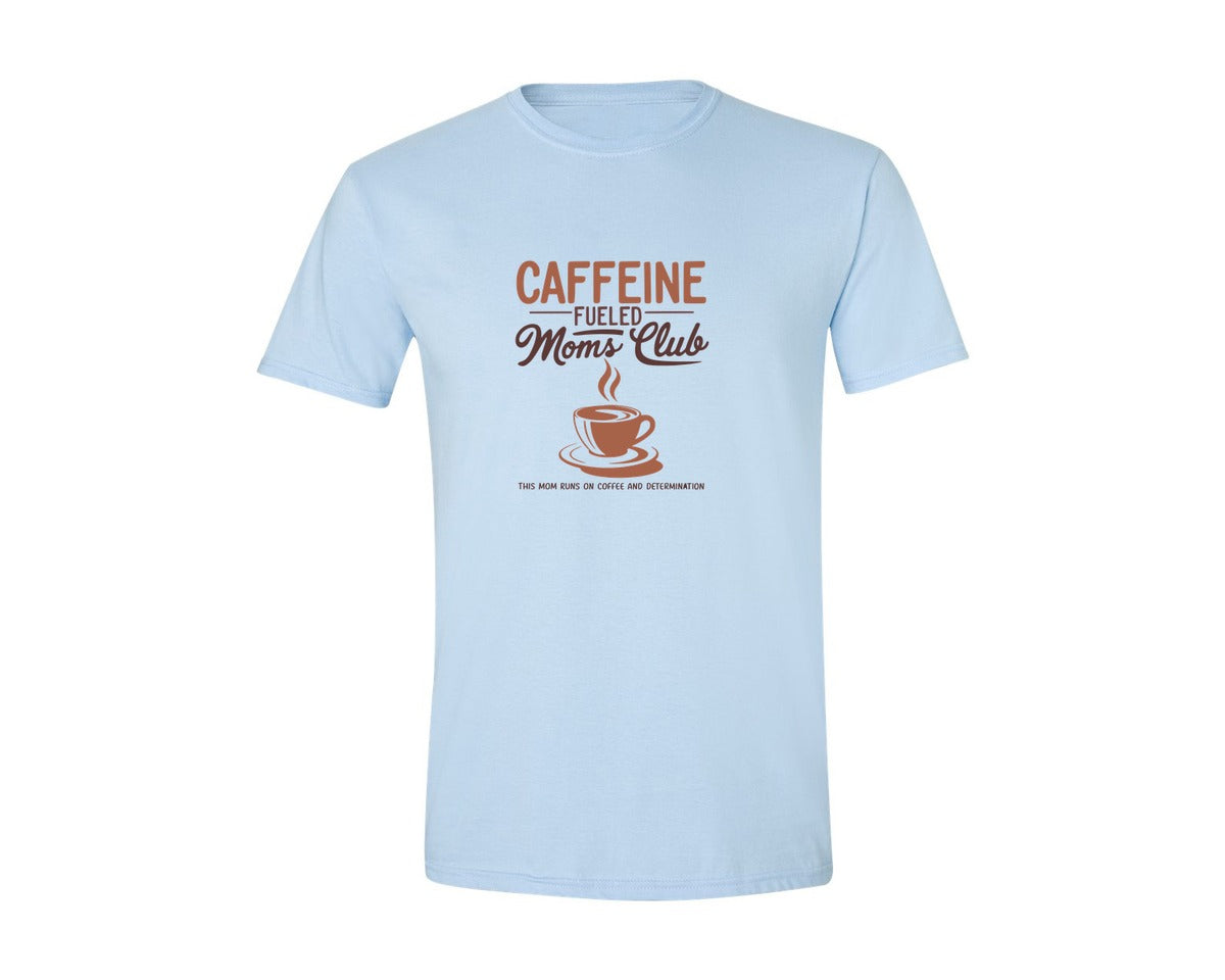 brand:Generic|color:Light Blue|Coffee Mom Club Mothers Day Shirt Graphic T-Shirt