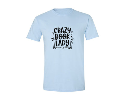 brand:Generic|color:Light Blue|Crazy Book Lady T Shirt Design 4 Graphic T-Shirt