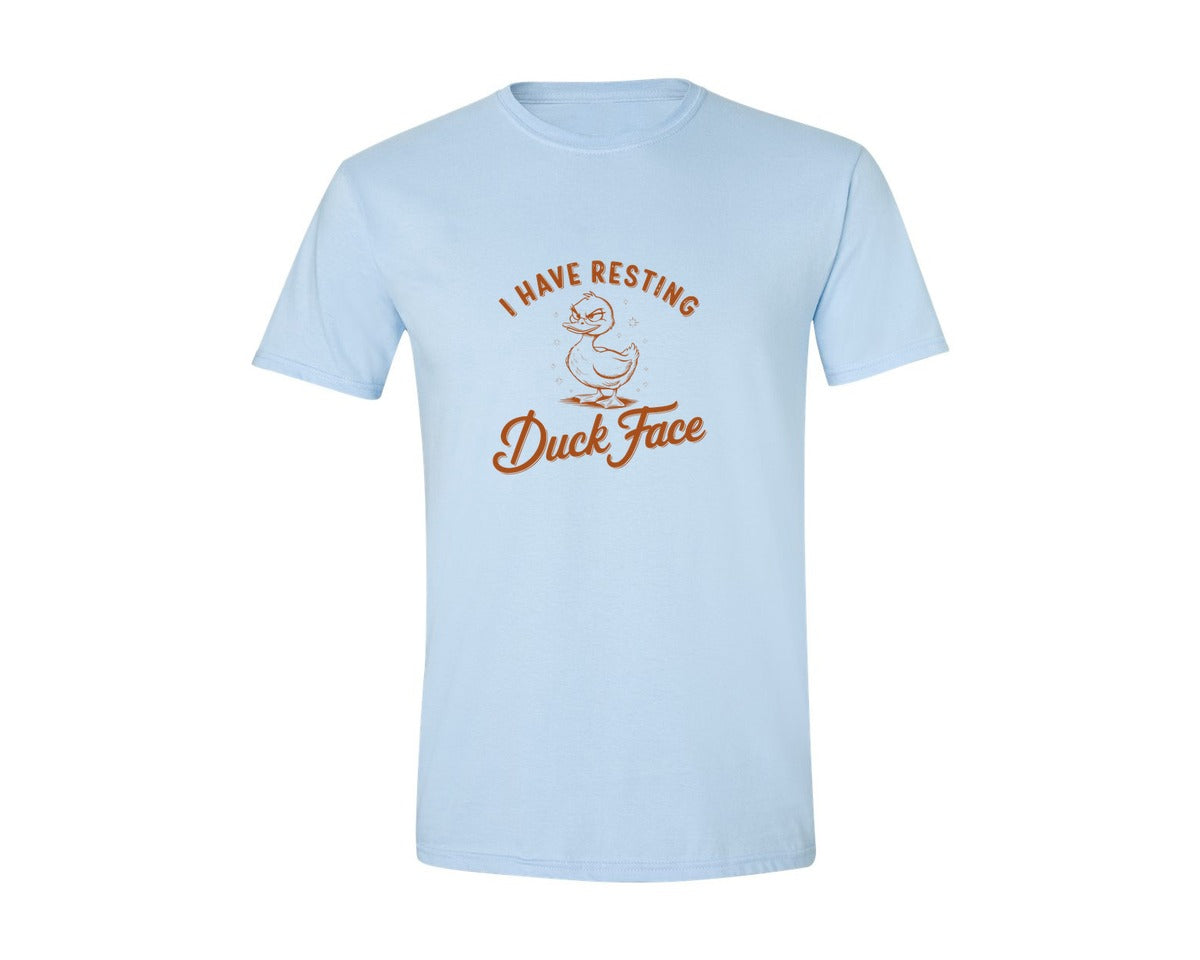 brand:Generic|color:Light Blue|I Have Resting Duck Face Design Graphic T-Shirt