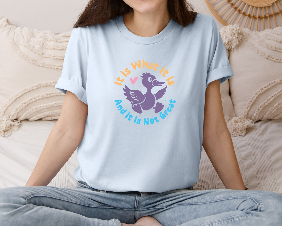brand:Bella Canvas|color:Light Blue|It Is What It Is And It Is Not Great 12 Graphic T-Shirt