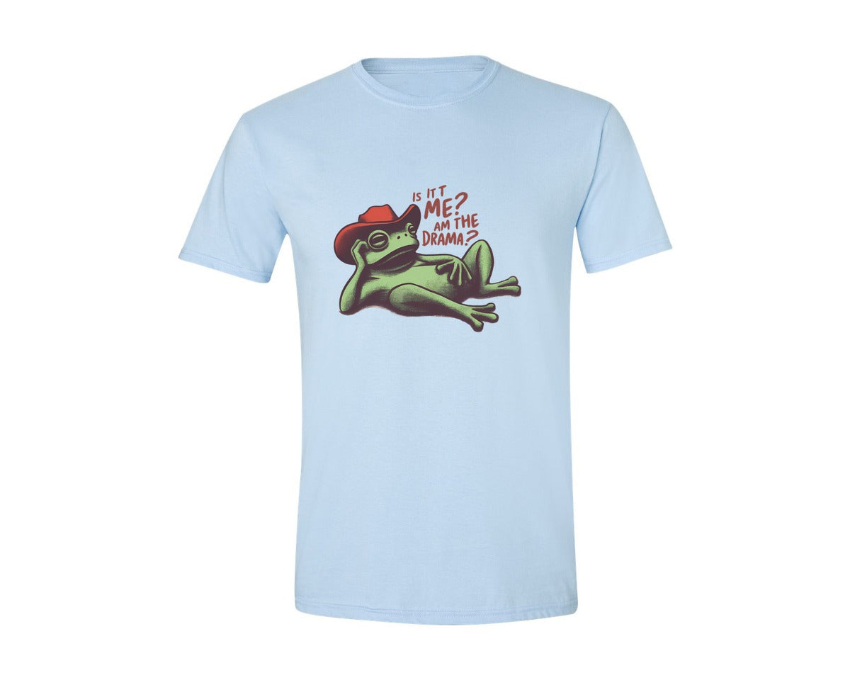 brand:Generic|color:Light Blue|Drama Frog Funny Cowboy Aesthetic Graphic T-Shirt