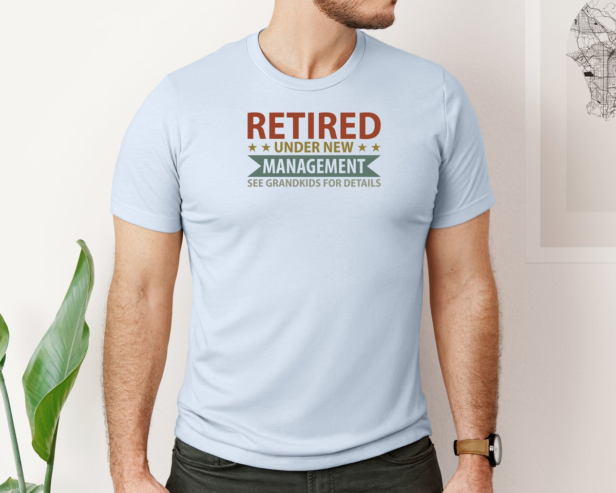 brand:Bella Canvas|color:Light Blue|Mens Fathers Day Retired Grandpa Shirts Graphic T-Shirt