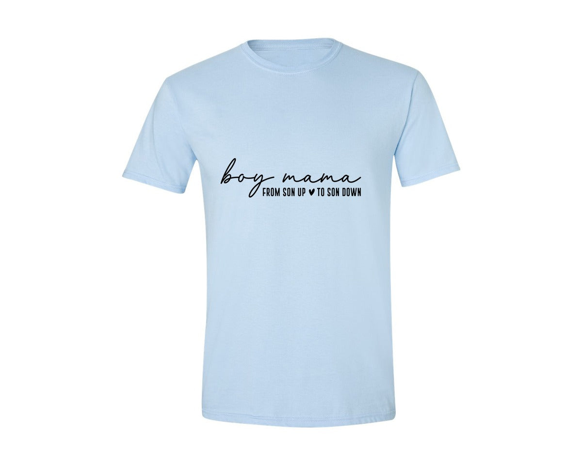 brand:Generic|color:Light Blue|Boy Mama From Son Up To Son Down 3 Graphic T-Shirt