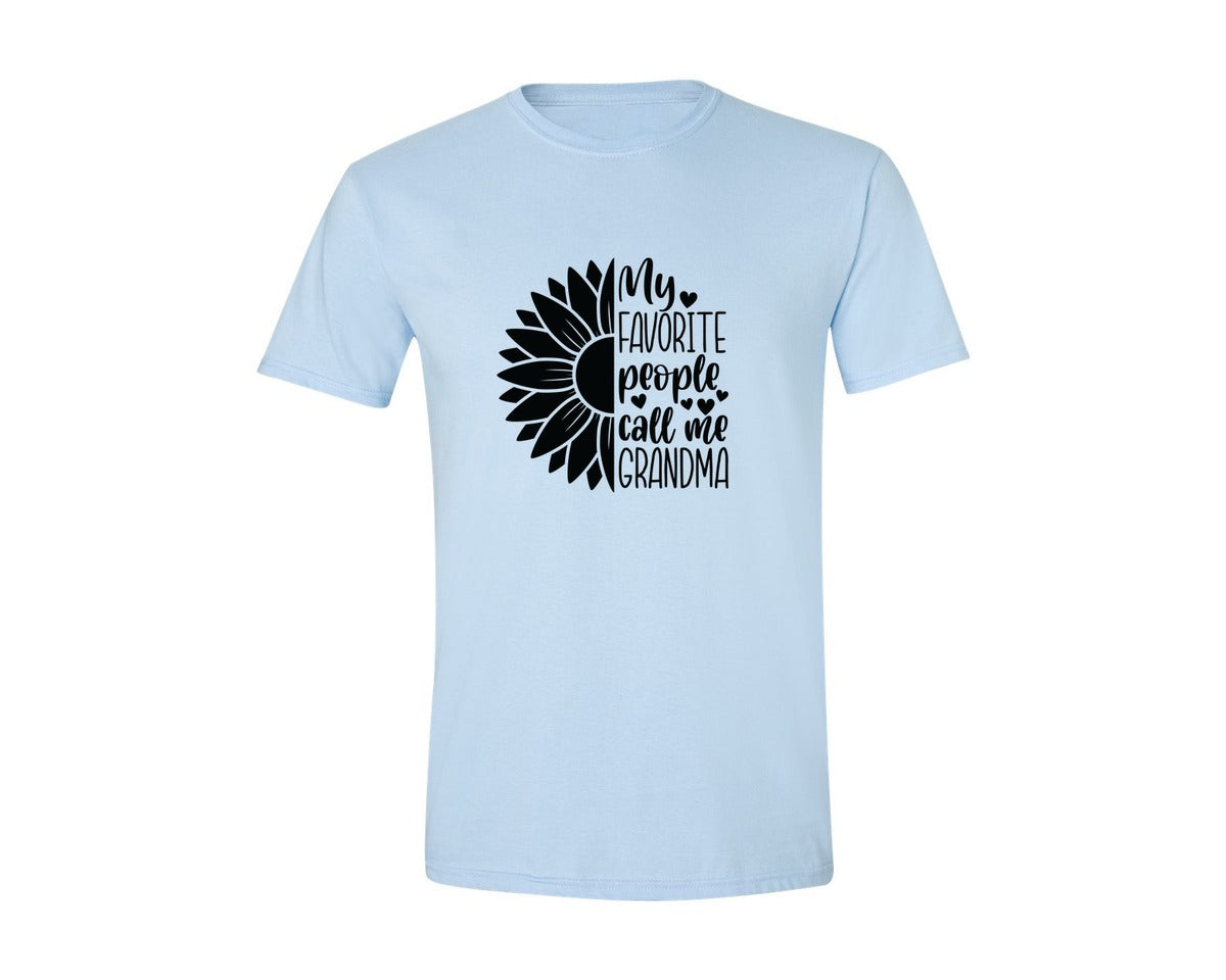 brand:Generic|color:Light Blue|Grandma Sunflower Grandma Graphic T-Shirt