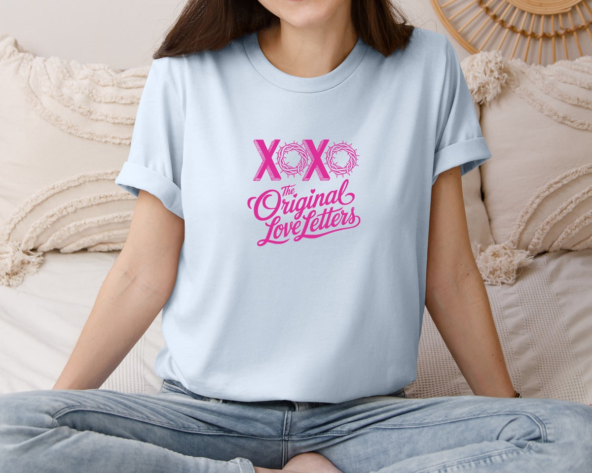 brand:Bella Canvas|color:Light Blue|Christian Love Religious Valentine Graphic T-Shirt