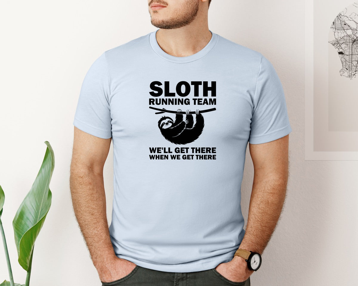 brand:Bella Canvas|color:Light Blue|Sloth Running Team T Shirt 2 Graphic T-Shirt