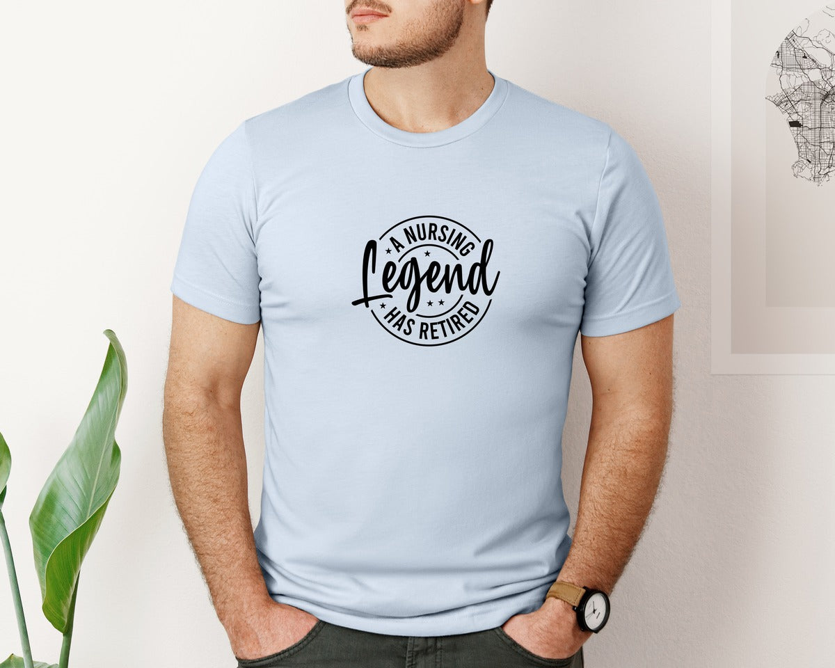 brand:Bella Canvas|color:Light Blue|A Nursing Legend Has Retired 20 Graphic T-Shirt