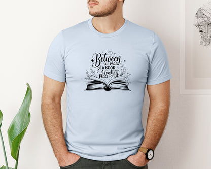 brand:Bella Canvas|color:Light Blue|Between The Pages Of A Book Is A Lovely 24 Graphic T-Shirt