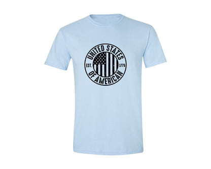 brand:Generic|color:Light Blue|United States Of America Patriotic Graphic T-Shirt