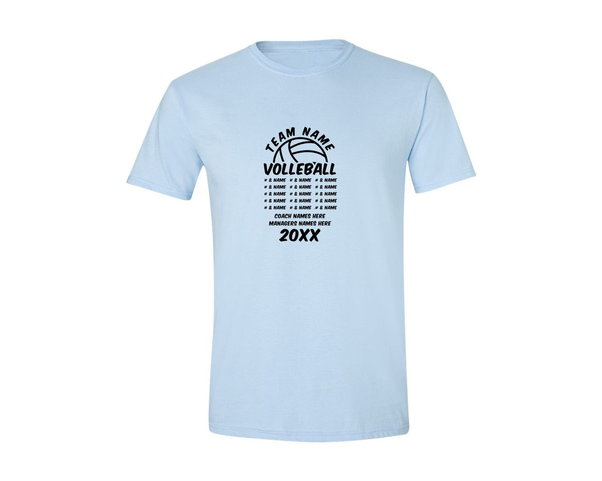 brand:Generic|color:Light Blue|Volleyball Team Volleyball Team Graphic T-Shirt