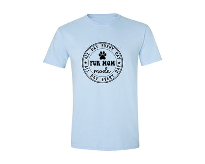 brand:Generic|color:Light Blue|Fur Mom Funny Dog Mom Shirt Graphic T-Shirt