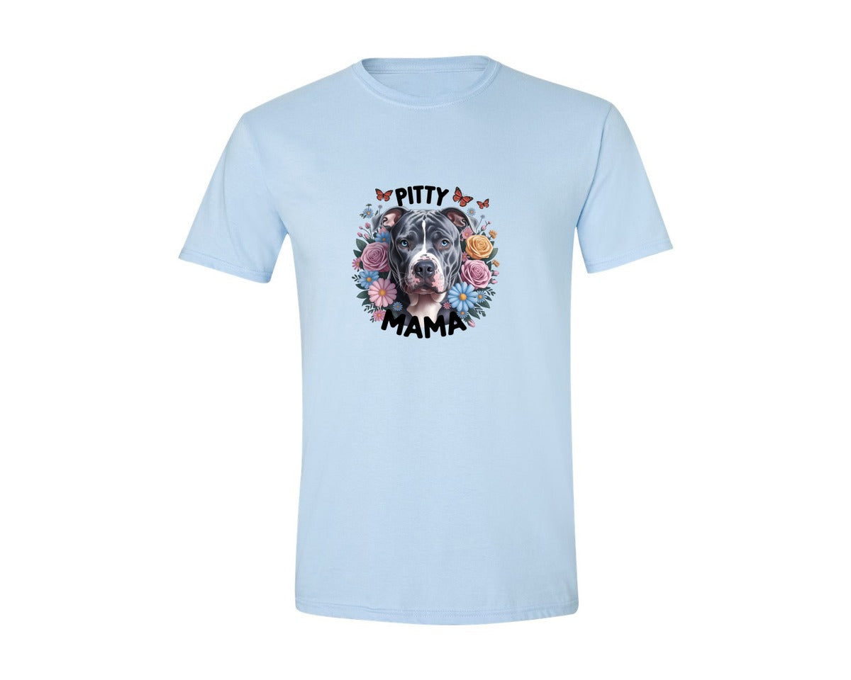 brand:Generic|color:Light Blue|Pitty Mama Cute Pitbull Dog 2 Graphic T-Shirt