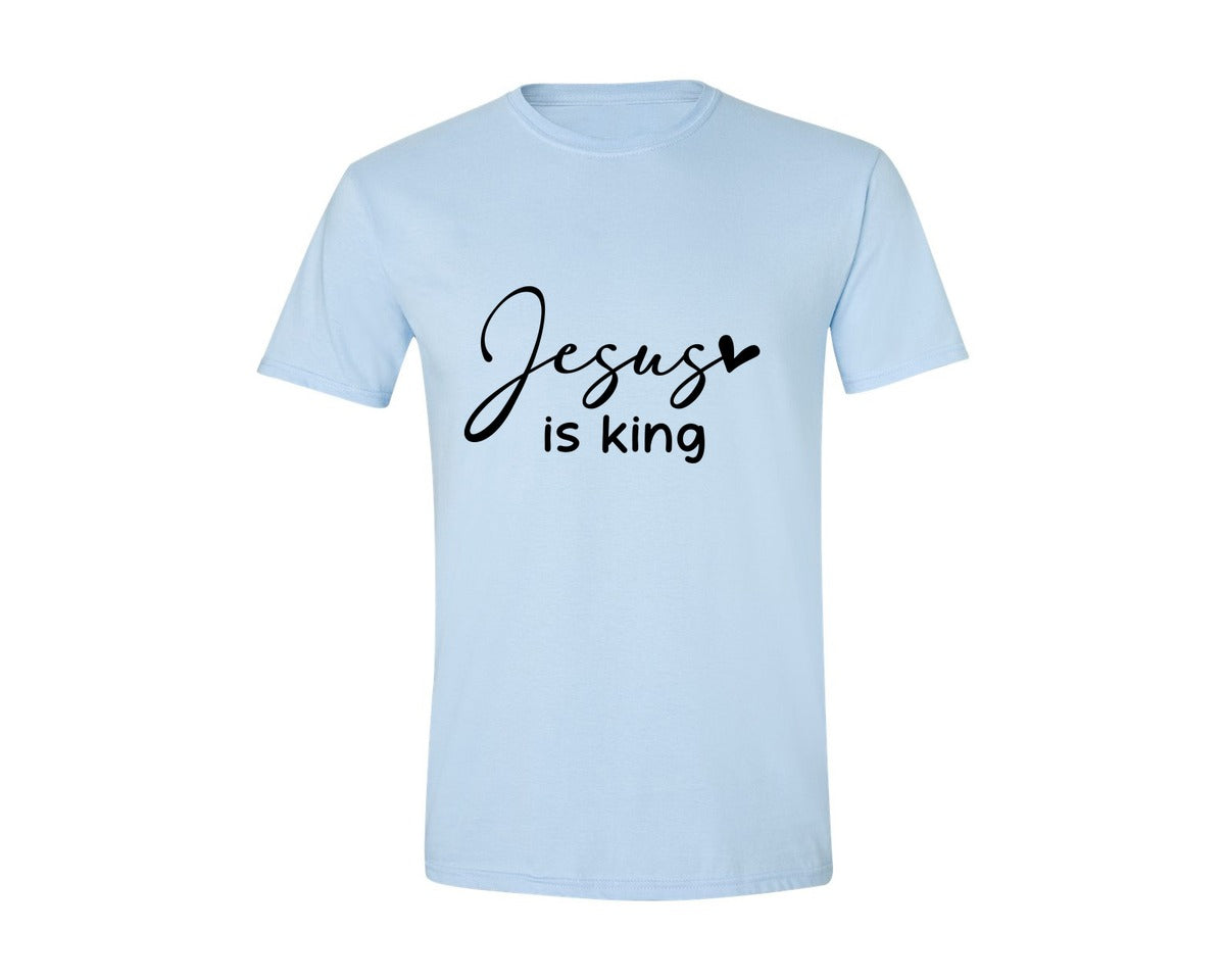 brand:Generic|color:Light Blue|Jesus Is King Jesus Christian 3 Graphic T-Shirt