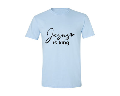 brand:Generic|color:Light Blue|Jesus Is King Jesus Christian 3 Graphic T-Shirt