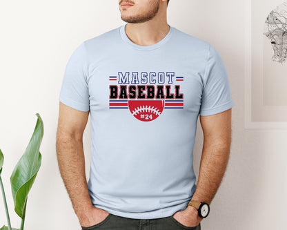 brand:Bella Canvas|color:Light Blue|Baseball Shirt Baseball Team Graphic T-Shirt