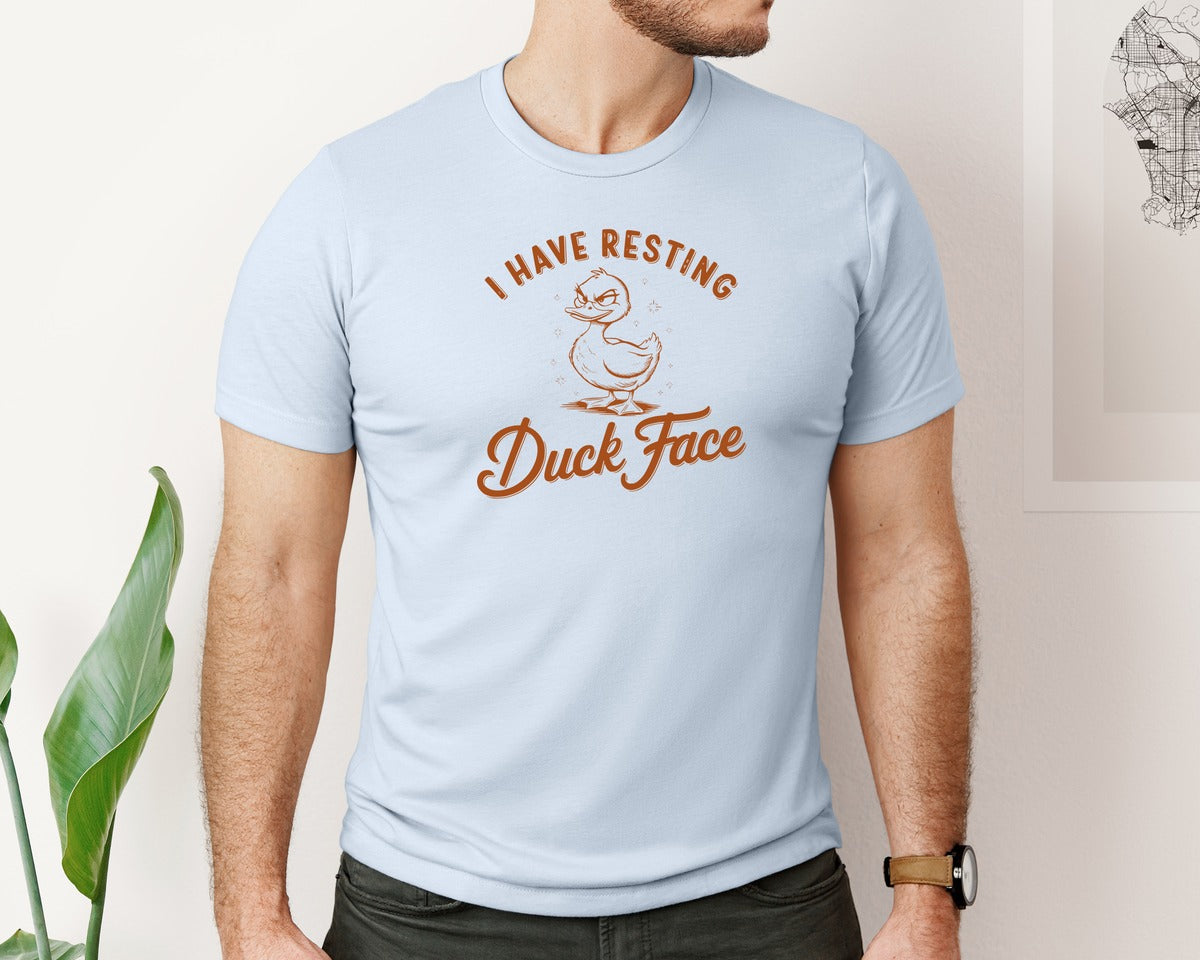 brand:Bella Canvas|color:Light Blue|I Have Resting Duck Face Design Graphic T-Shirt