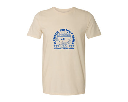 brand:Generic|color:Light Cream / Natural|Retro Ramen Noodle Cartoon Mascot Design Graphic T-Shirt